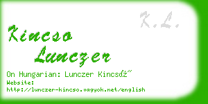 kincso lunczer business card